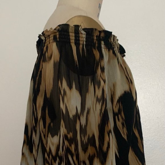 Vintage Animal Print Chiffon Blouse - Picture 2 of 6